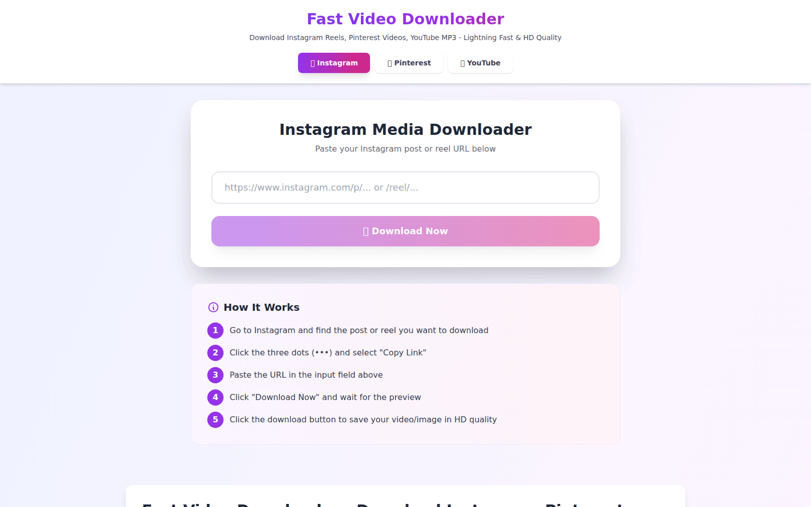FastVideoDownload.in interface